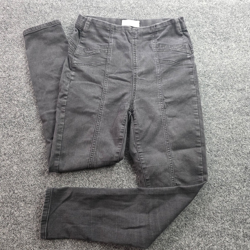 Free People We The Free High Rise Skinny Jeans Seamed Pull On 28 Black Gray W